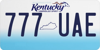 KY license plate 777UAE