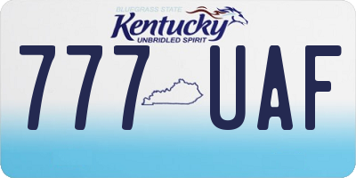 KY license plate 777UAF