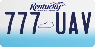 KY license plate 777UAV
