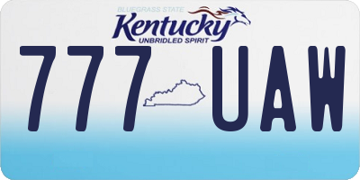KY license plate 777UAW