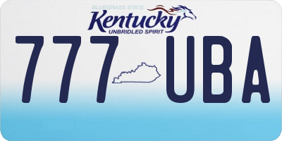 KY license plate 777UBA