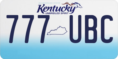 KY license plate 777UBC