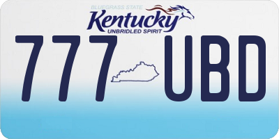 KY license plate 777UBD
