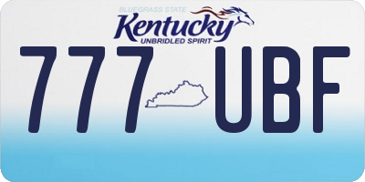 KY license plate 777UBF