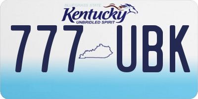 KY license plate 777UBK
