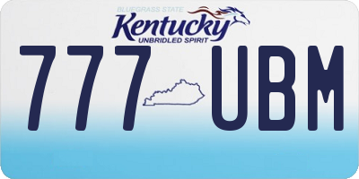 KY license plate 777UBM