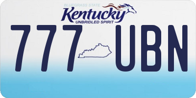 KY license plate 777UBN