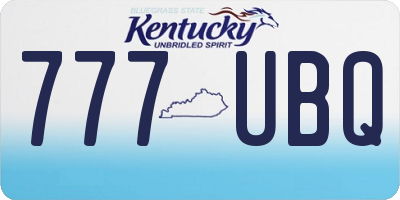 KY license plate 777UBQ