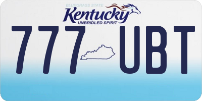 KY license plate 777UBT