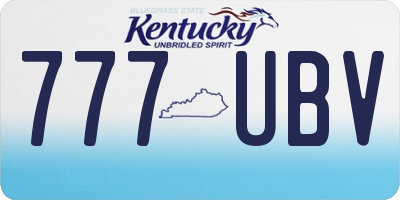 KY license plate 777UBV