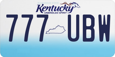 KY license plate 777UBW