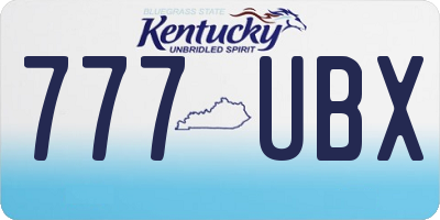 KY license plate 777UBX
