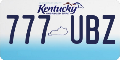 KY license plate 777UBZ