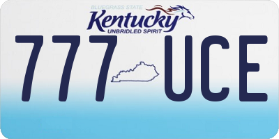 KY license plate 777UCE