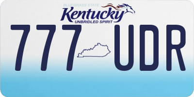 KY license plate 777UDR