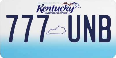 KY license plate 777UNB