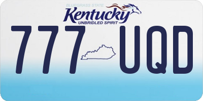 KY license plate 777UQD