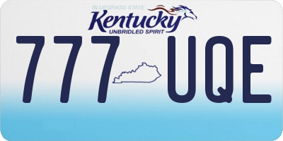 KY license plate 777UQE