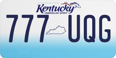 KY license plate 777UQG