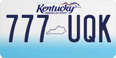 KY license plate 777UQK