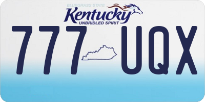 KY license plate 777UQX