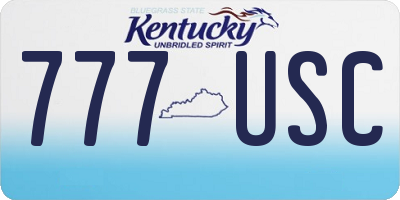 KY license plate 777USC