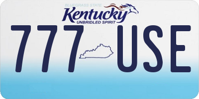 KY license plate 777USE