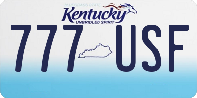 KY license plate 777USF