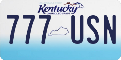 KY license plate 777USN