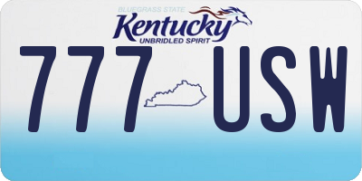 KY license plate 777USW