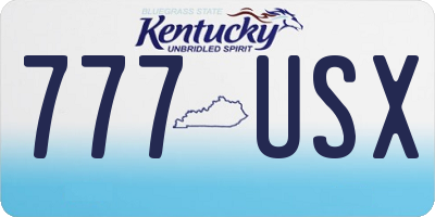 KY license plate 777USX