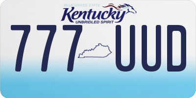 KY license plate 777UUD