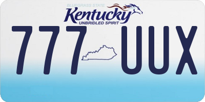 KY license plate 777UUX