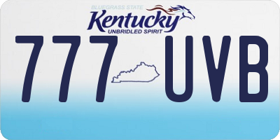 KY license plate 777UVB