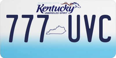 KY license plate 777UVC