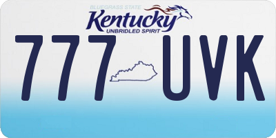 KY license plate 777UVK
