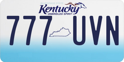 KY license plate 777UVN