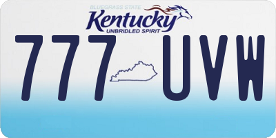 KY license plate 777UVW