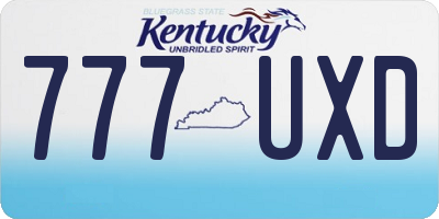KY license plate 777UXD