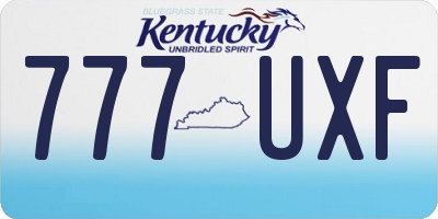 KY license plate 777UXF