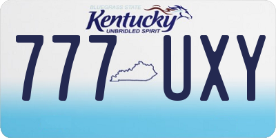 KY license plate 777UXY