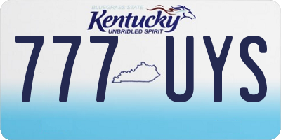 KY license plate 777UYS