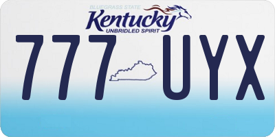 KY license plate 777UYX