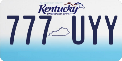 KY license plate 777UYY