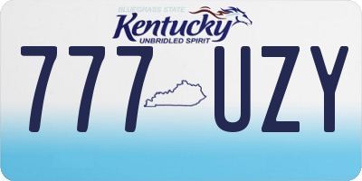 KY license plate 777UZY