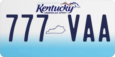 KY license plate 777VAA