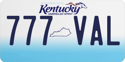 KY license plate 777VAL