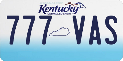 KY license plate 777VAS