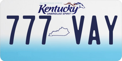KY license plate 777VAY