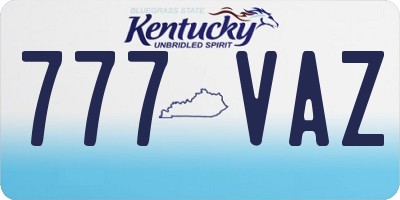 KY license plate 777VAZ